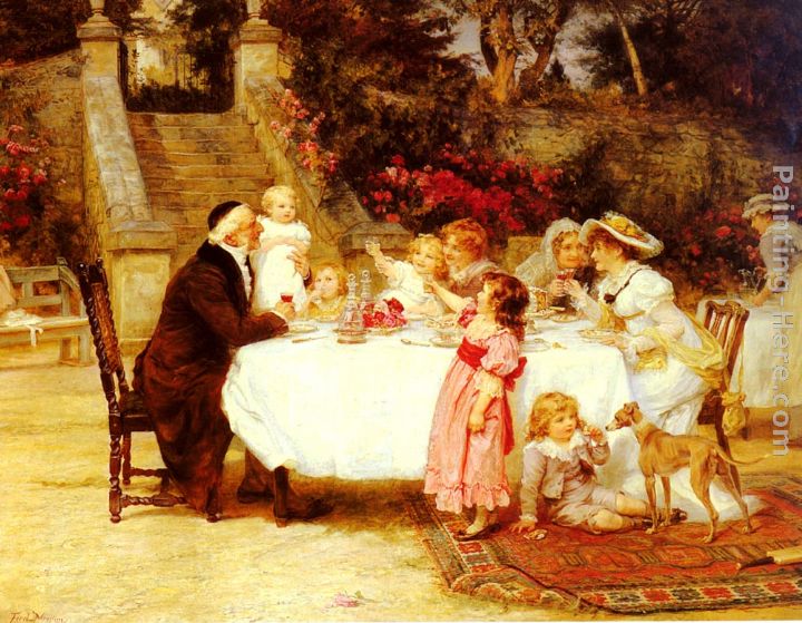 His First Birthday painting - Frederick Morgan His First Birthday art painting